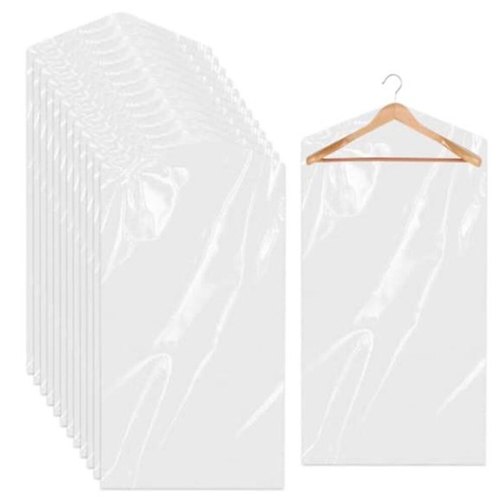 20 Pack Clear Garment Bags Hanging Clothes Covers Dustproof Dry Cleaner Storage